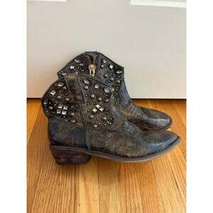 NADARA COWBOY BROWN BOOTS Sparkly Jewels  SIZE 7.5